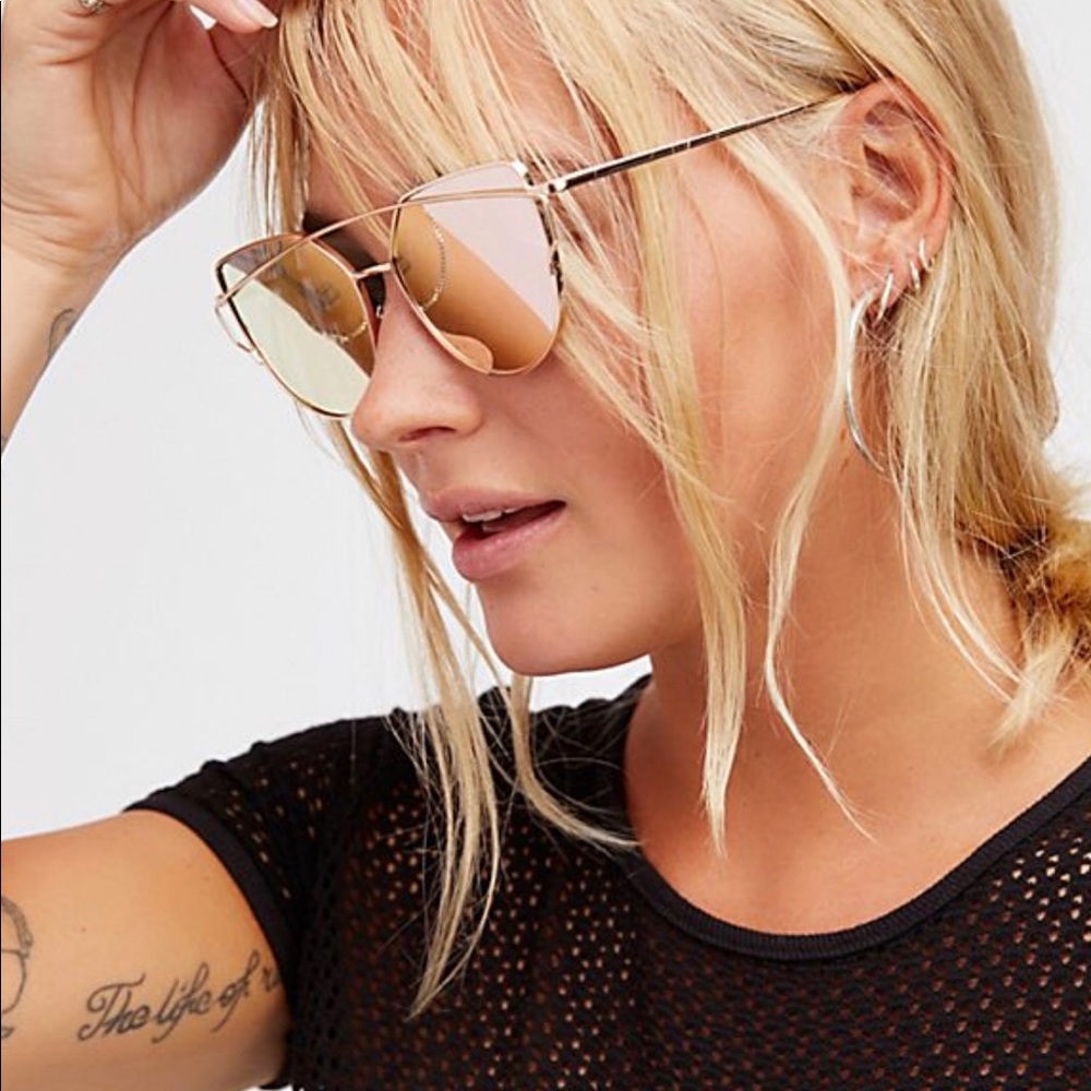 FREE PEOPLE FORGET ME NOT AVIATOR ROSE GOLD